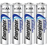 ENERGIZER - Lot de 4 piles AA (R6) lithium 1,5V 3000 mAh Energizer Ultimate