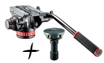 MANFROTTO - KIT Rotule trépied vidéo à contrôle variable (MVH502AH) + Demi bol 75mm poignée courte (520BALLSH)
