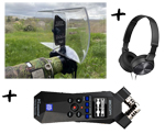 PACK - Microphone Parabolique Stéréo pro HI-SOUND COMPACT + Enregistreur ZOOM H1 Essential + casque SONY